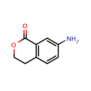 Chemical structure of 7-Amino-isochroman-1-one , CAS 66122-73-4, AChemBlock K12011
