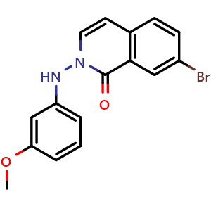 Chemical structure of 7-Bromo-2-(3-methoxy-phenylamino)-2H-isoquinolin-1-one , CAS 2068151-97-1, AChemBlock K12026