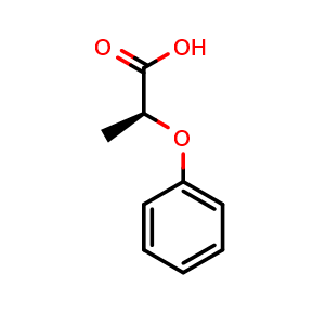 Chemical structure of (S)-2-phenoxypropanoic acid , CAS 1912-23-8, AChemBlock K12054