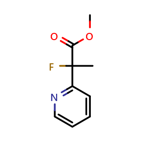 Chemical structure of Methyl 2-fluoro-2-pyridin-2-ylpropanoate , CAS 1190615-19-0, AChemBlock K12057