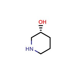 Chemical structure of (R)-Piperidin-3-ol , CAS 62414-68-0, AChemBlock K12060