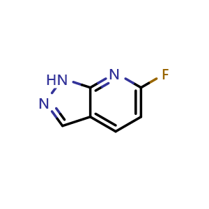 Chemical structure of 6-Fluoro-1H-pyrazolo[3,4-b]pyridine , CAS 1822875-30-8, AChemBlock K12063