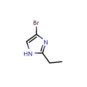 Chemical structure of 4-Bromo-2-ethyl-1H-imidazole , CAS 145575-91-3, AChemBlock K12066