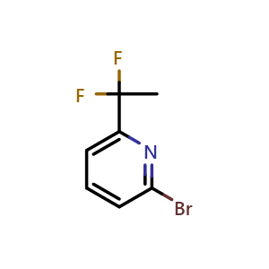 Chemical structure of 2-Bromo-6-(1,1-difluoroethyl)pyridine , CAS 1211535-69-1, AChemBlock K12077