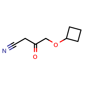 Chemical structure of 4-Cyclobutoxy-3-oxobutanenitrile , CAS 1364663-34-2, AChemBlock K12090