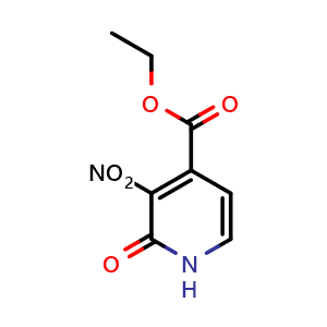 Chemical structure of 3-Nitro-2-oxo-1,2-dihydro-pyridine-4-carboxylic acid ethyl ester , CAS 1804137-81-2, AChemBlock K12226