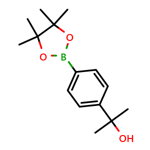 Chemical structure of 2-[4-(Tetramethyl-1,3,2-dioxaborolan-2-yl)phenyl]propan-2-ol , CAS 917397-93-4, AChemBlock K12233