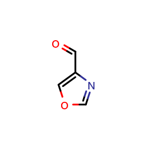 Chemical structure of Oxazole-4-carbaldehyde , CAS 118994-84-6, AChemBlock K12239