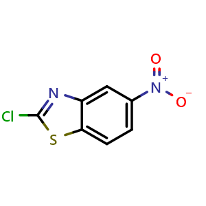 Chemical structure of 2-Chloro-5-nitrobenzothiazole , CAS 3622-38-6, AChemBlock K12249