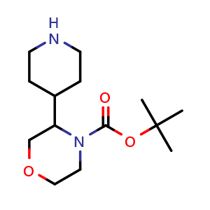 Chemical structure of Tert-butyl 3-(piperidin-4-yl)morpholine-4-carboxylate , CAS 1369237-25-1, AChemBlock K12271