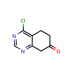 Chemical structure of 4-Chloro-5,8-dihydro-6H-quinazolin-7-one , CAS 944902-48-1, AChemBlock K12277