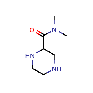 Chemical structure of N,N-Dimethylpiperazine-2-carboxamide , CAS 85817-21-6, AChemBlock K12317