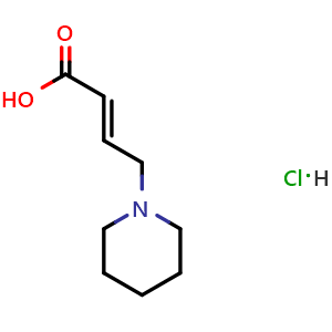 Chemical structure of 4-(1-Piperidinyl)-2-butenoic acid hydrochloride , CAS 197892-69-6, AChemBlock K12318