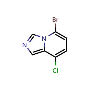 Chemical structure of 5-Bromo-8-chloro-imidazo[1,5-a]pyridine , CAS 1427403-29-9, AChemBlock K12356