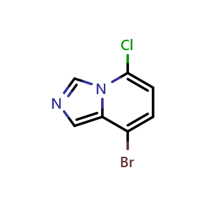 Chemical structure of 8-Bromo-5-chloro-imidazo[1,5-a]pyridine , CAS 1427324-31-9, AChemBlock K12357