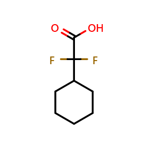Chemical structure of Cyclohexyl-difluoro-acetic acid , CAS 142977-61-5, AChemBlock K12376