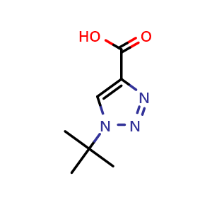 Chemical structure of 1-Tert-Butyl-1H-1,2,3-triazole-4-carboxylic acid , CAS 1260665-09-5, AChemBlock K12425