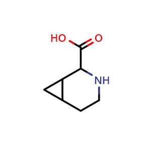 Chemical structure of 3-Aza-bicyclo[4.1.0]heptane-2-carboxylic acid , CAS 1779637-15-8, AChemBlock K12433