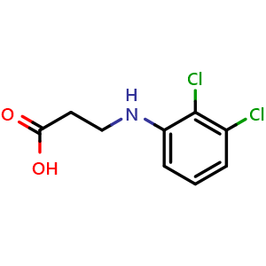 Chemical structure of 3-[(2,3-Dichlorophenyl)amino]propanoic acid , CAS 36053-84-6, AChemBlock K12434