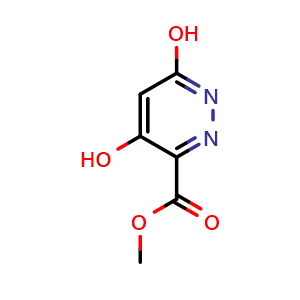 Chemical structure of Methyl 4,6-dihydroxypyridazine-3-carboxylate , CAS 372118-00-8, AChemBlock K12460