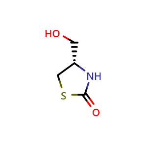 Chemical structure of (S)-4-(Hydroxymethyl)thiazolidin-2-one , CAS 82430-14-6, AChemBlock K13391