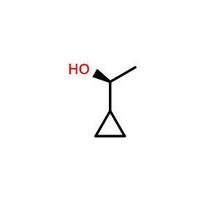 Chemical structure of (1S)-1-Cyclopropylethanol , CAS 55637-37-1, AChemBlock K13410