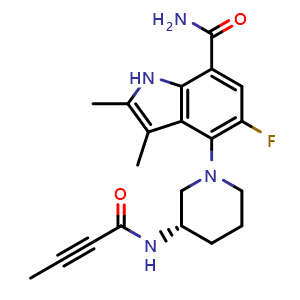 (S)-4-(3-(but-2-ynamido)piperidin-1-yl)-5-fluoro-2,3-dimethyl-1H-indole-7-carboxamide