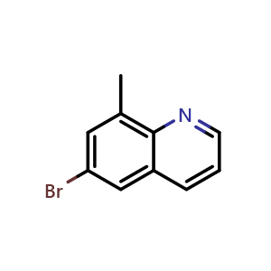 Chemical structure of 6-bromo-8-methylquinoline , CAS 178396-31-1, AChemBlock K13476
