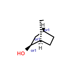 Chemical structure of rel-(1R,2S,4S)-norbornan-2-ol , CAS 497-36-9, AChemBlock K13497