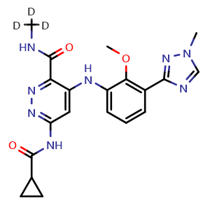 6-(cyclopropanecarboxamido)-4-((2-methoxy-3-(1-methyl-1H-1,2,4-triazol-3-yl)phenyl)amino)-N-(methyl-d3)pyridazine-3-carboxamide