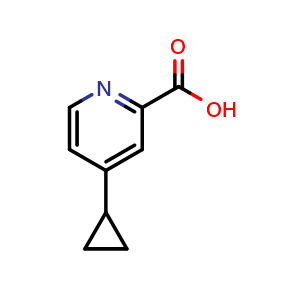 Chemical structure of 4-cyclopropylpicolinic acid , CAS 1256807-33-6, AChemBlock K16103
