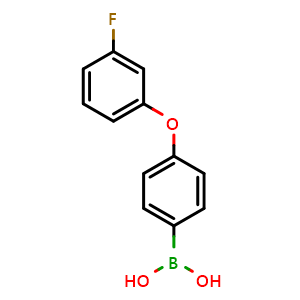 Chemical structure of (4-(3-fluorophenoxy)phenyl)boronic acid , CAS 1029438-36-5, AChemBlock K16140