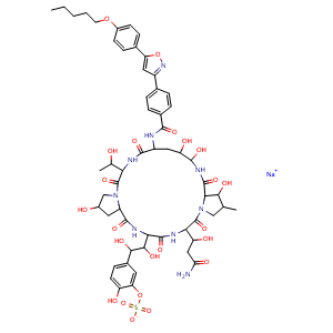Chemical structure of MICAFUNGIN SODIUM , CAS 208538-73-2, AChemBlock K16165