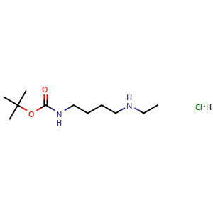 Chemical structure of tert-Butyl 4-(ethylamino)butylcarbamate hydrochloride , CAS 2375195-66-5, AChemBlock K16167