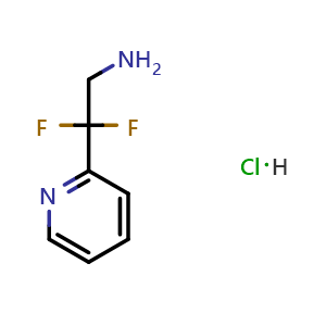 Chemical structure of 2,2-difluoro-2-(pyridin-2-yl)ethan-1-amine hydrochloride , CAS 2368870-29-3, AChemBlock K16183