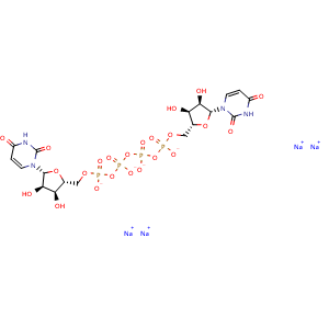 Chemical structure of Diquafosol tetrasodium , CAS 211427-08-6, AChemBlock K16187