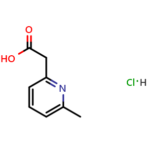 Chemical structure of 2-(6-methylpyridin-2-yl)acetic acid hydrochloride , CAS 2168559-63-3, AChemBlock K16188