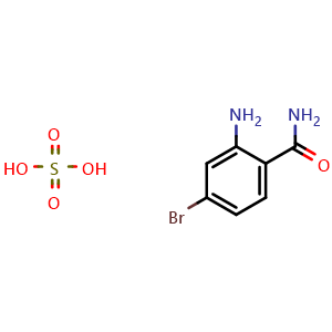 Chemical structure of 2-Amino-4-bromo-benzamide sulfuric acid salt , CAS 2411636-56-9, AChemBlock K16189