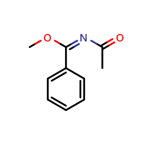 Chemical structure of methyl (E)-N-acetylbenzimidate , CAS 73289-49-3, AChemBlock K16199