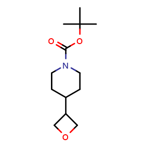 Chemical structure of tert-butyl 4-(oxetan-3-yl)piperidine-1-carboxylate , CAS 1257294-04-4, AChemBlock K16203