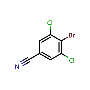 Chemical structure of 4-Bromo-3,5-dichlorobenzonitrile , CAS 1160574-40-2, AChemBlock K16219