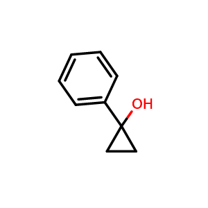 Chemical structure of 1-Phenylcyclopropan-1-ol , CAS 29526-96-3, AChemBlock K16228