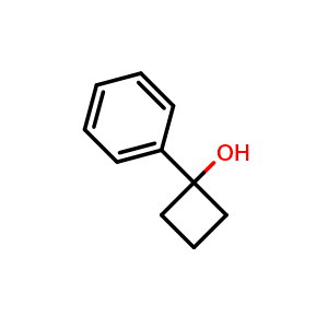 Chemical structure of 1-Phenylcyclobutan-1-ol , CAS 935-64-8, AChemBlock K16229