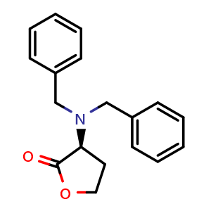 Chemical structure of (S)-(-)-3-dibenzylaminodihydrofuran-2-one , CAS 127927-61-1, AChemBlock K16258