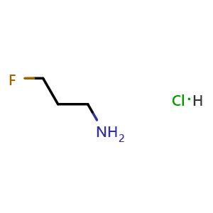 Chemical structure of 3-Fluoropropylamine hydrochloride , CAS 64068-31-1, AChemBlock K16265