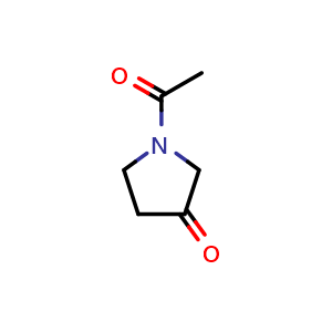 Chemical structure of 1-Acetyl-pyrrolidin-3-one , CAS 34086-58-3, AChemBlock K16270