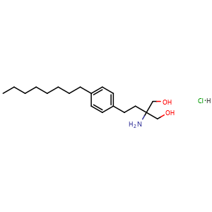 Chemical structure of Fingolimod hydrochloride , CAS 162359-56-0, AChemBlock K16273