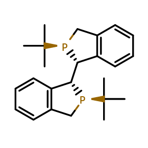 Chemical structure of (1R,1'R,2S,2'S)-2,2'-di-tert-butyl-2,2',3,3'-tetrahydro-1H,1'H-1,1'-biisophosphindole , CAS 528814-26-8, AChemBlock K16284