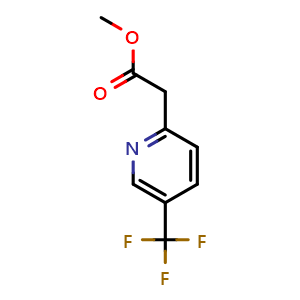Chemical structure of Methyl 2-(5-(trifluoromethyl)pyridin-2-yl)acetate , CAS 1810715-04-8, AChemBlock K16302