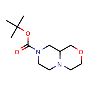 Chemical structure of tert-Butyl octahydropiperazino[2,1-c]morpholine-8-carboxylate , CAS 1630906-78-3, AChemBlock L13061